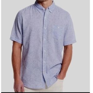 Frontier Threads Mens Short Sleeve Button Down Shirt Blue XXL 673567737 NWT